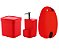 Kit Cozinha Lixeira 2,5 Litros Dispenser Porta Detergente Dispenser Sacolas - Ou - Vermelho - Imagem 1