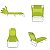 Cadeira Espreguiçadeira 4 Posições Alumínio Piscina Praia  - Mor - Verde Limão - Imagem 4