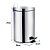 Kit 2 Lixeira Aço Inox 5 litros Cesto De Lixo Com Pedal Balde Cozinha Banheiro Agata - Mor - Imagem 2