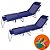 Kit 2 Cadeira Espreguiçadeira Alumínio Para Piscina Praia 4 Posições - Mor - Azul Marinho - Imagem 1