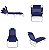 Kit 2 Cadeira Espreguiçadeira Alumínio Para Piscina Praia 4 Posições - Mor - Azul Marinho - Imagem 3