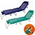Kit 2 Cadeira Espreguiçadeira Alumínio Para Piscina Praia 4 Posições - Mor - Azul Marinho-Turquesa - Imagem 1