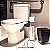 Kit Lixeira 6,5l Suporte Apoio + Porta Papel Higiênico Chão Banheiro Lavabo Branco - Stolf - Imagem 2
