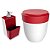 Kit Cozinha Dispenser Porta Detergente + Lixeira 2,5 Litros Pia - Branco Crippa - Vermelho - Imagem 1