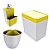 Kit Cozinha Pia Porta Dispenser Detergente + Lixeira 5L + Escorredor Talheres - Branco Crippa - Amarelo - Imagem 1