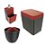 Kit Cozinha Pia Porta Dispenser Detergente + Lixeira 5L + Escorredor Talheres - Chumbo  Crippa - Vermelho - Imagem 1