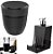 Kit Cozinha Smart S Dispenser Porta Detergente Esponja + Lixeira 2,5 L - Crippa - Fumê - Imagem 1