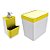 Kit Dispenser Porta Detergente + Lixeira 5 Litros Para Pia Cozinha - Branco Crippa - Amarelo - Imagem 1
