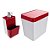Kit Dispenser Porta Detergente + Lixeira 5 Litros Para Pia Cozinha - Branco Crippa - Vermelho - Imagem 1