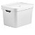 Caixa Organizadora Cube 18l Cesto Com Tampa Closet Roupa Grande - CC450 Ou - Branco - Imagem 4