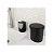 Kit Lixeira 2,5l Basic + Saleiro Suporte Sal Condimentos + Dispenser Porta Detergente R&J - Coza - Preto - Imagem 2