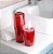 Conjunto Banheiro Tule Porta Escovas Pasta Dispenser Sabonete Pia - CBT805 Ou - Vermelho - Imagem 2