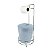 Kit Porta Papel Higiênico E Suporte Com Lixeira 5L Cesto Lixo Chão Banheiro - Ou - Azul Glacial - Imagem 1
