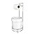 Kit Suporte Porta Papel Higiênico Com Lixeira Basculante 5L Cesto Lixo Chão Banheiro Vitra - Ou - Branco - Imagem 1