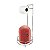 Kit Suporte Porta Papel Higiênico Com Lixeira Basculante 4L Cesto Lixo Chão Banheiro - Uz - Vermelho - Imagem 1