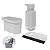 Kit Dispenser Porta Detergente Organizador Rodo Pia Cozinha Branco - Kte 056 Ou - Imagem 1