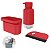 Kit Dispenser Porta Detergente Organizador Rodo Pia Cozinha Vermelho - Kte 056 Ou - Imagem 1