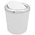 Lixeira 5 Litros Para Banheiro Cozinha Com Tampa Basculante Metalizada Cromada Plástica - AMZ - Branco - Imagem 1
