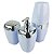 Conjunto Dispenser Sabonete + Suporte Escova Dente + Porta Algodão Banheiro Cromado Branco - AMZ - Imagem 1