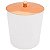 Lixeira 5 Litros Rose Gold Branca Com Tampa Metalizada Plástica Para Cozinha Banheiro - AMZ - Branco - Imagem 1