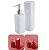 Conjunto Portas Escovas Tampa + Dispenser Sabonete Líquido Banheiro Splash - 99182 Coza - Branco - Imagem 1