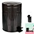 Lixeira Inox Retrô 5l Cesto Lixo Com Pedal Balde Interno Banheiro Cozinha - Mor - Preto - Imagem 1