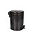 Lixeira Inox Retrô 5l Cesto Lixo Com Pedal Balde Interno Banheiro Cozinha - Mor - Preto - Imagem 3