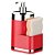 Kit Dispensador Para Detergente + Lixeira Eleganza - 1254 Future - Vermelho - Imagem 4