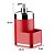 Kit Dispensador Para Detergente + Lixeira Eleganza - 1254 Future - Vermelho - Imagem 3