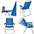 Kit 2 Cadeira Alta Reclinável Boreal Alumínio + Guarda Sol Bagum 2,0 m + Saca Areia - Mor - Azul - Imagem 2