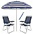 Kit 2 Cadeira Boreal Reclinável 4 Pos Alum + Guarda Sol 2,6m Alum + Saca Areia - Mor - Azul Marinho - Imagem 1