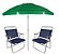 Kit Praia 2 Cadeira Oversize Alumínio + Guarda Sol 2,4m Articulado - Mor - Verde - Imagem 1