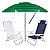 Kit Praia 2 Cadeira Summer Reclinável 6 Pos + Guarda Sol 2,4m + Saca Areia - Mor - Azul Florido - Imagem 1