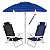Kit Praia 2 Cadeira Summer Reclinável 6 Pos + Guarda Sol 2,4m + Saca Areia - Mor - Azul Listrado - Imagem 1