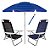 Kit Praia 2 Cadeira Summer Reclinável 6 Pos + Guarda Sol 2,4m + Saca Areia - Mor - Azul Listrado - Imagem 1
