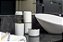 Kit 4pçs Banheiro Lixeira 5L Basculante Suporte Porta Escovas Dispenser Sabonete - Ou - Chumbo - Imagem 3