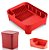 Kit Cozinha Trium Escorredor De Louças + Lixeira 2,5L + Porta Detergente - Ou - Vermelho - Imagem 1