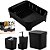 Kit Cozinha Trium Escorredor Louça + Porta Talheres + Dispenser Detergente + Lixeira - Ou - Preto - Imagem 1