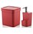 Kit Cozinha Trium Dispenser Porta Detergente Bucha + Lixeira 4,7 Litros - Ou - Vermelho - Imagem 1