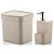 Kit Dispenser Porta Detergente 650ml + Lixeira 2,5 Litros Cozinha Trium - Ou - Bege - Imagem 1