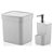 Kit Dispenser Porta Detergente 650ml + Lixeira 2,5 Litros Cozinha Trium - Ou - Branco - Imagem 1