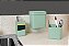 Kit Dispenser Porta Detergente 650ml + Lixeira 2,5 Litros Cozinha Trium - Ou - Verde Menta - Imagem 4