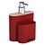 Dispenser Porta Detergente Líquido Esponja Organizador Cozinha Flat - 17002 Coza - Vermelho - Imagem 3