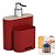 Dispenser Porta Detergente Líquido Esponja Organizador Cozinha Flat - 17002 Coza - Vermelho - Imagem 1