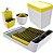 Kit Escorredor De Louças / Talheres + Dispenser Detergente + Lixeira - Branco Crippa - Branco/Amarelo - Imagem 1