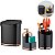 Kit Lixeira 2,5 Litros Escorredor Talheres Dispenser Porta Detergente Cozinha Preto Rose - Future - Imagem 1