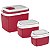Combo Caixa Térmica 32 - 12 - 5 Litros Cooler Alimentos Bebidas - Soprano - Vermelho - Imagem 1