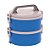 Conjunto 2 Marmita Térmica Marmitex Termoprato 1,5l Lanche Almoço Tekcor 1S 1D - Soprano - Azul - Imagem 1