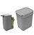 Kit Cozinha Dispenser Porta Detergente + Lixeira 2,5 Litros - Soprano - Cinza - Imagem 1