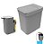 Kit Cozinha Dispenser Porta Detergente + Lixeira 5 Litros Porta Saco Plástico - Soprano - Cinza - Imagem 1